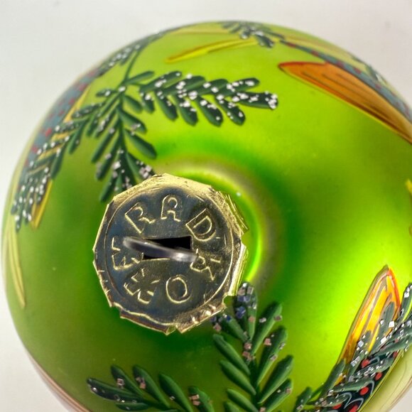 Christopher Radko Deep Sea Ornament Green Yellow Fish Blown Glass Ball 4'' - Picture 4 of 6